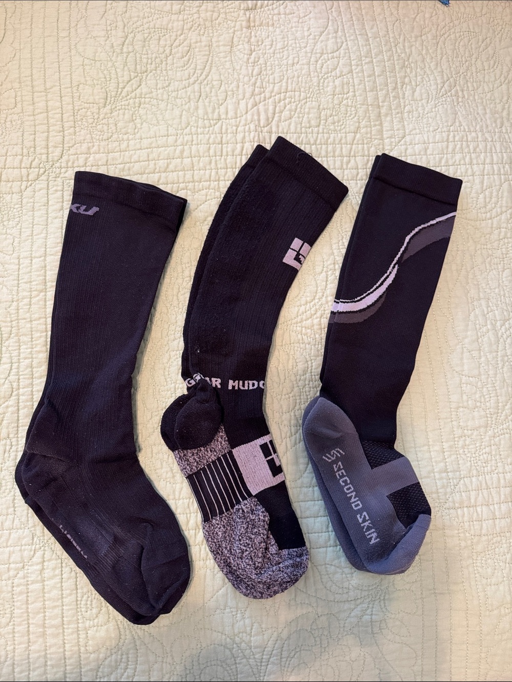 Black Performance long Socks - Compression & Cushioning